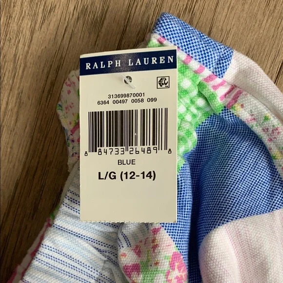 NWT Polo by Ralph Lauren Pastel Patchwork Cotton Shorts Size Large (12-14) - Picture 3 of 6